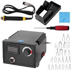 Weytoll Kit Pirografia Pirografo Legno 60W 220V, Macchina per Pirografia Professionale con temperatura regolabile con 23 punte in filo per principianti adulti