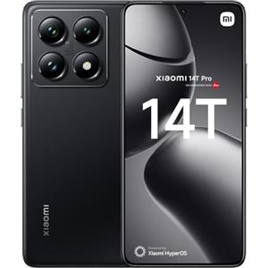 Xiaomi 14T Pro (Smartphone) Display da 6.67'' 144Hz Next-Generation AI, MTK 9300+, Leica Summilux, AISP, Supporta HyperCharge 120W e 50W wireless, 3.4GHz, 12GB+256GB, Titan Black