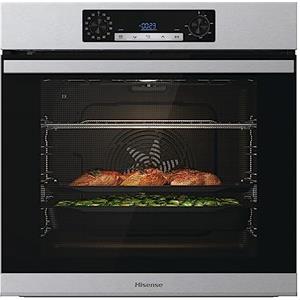 Hisense BSA65226PX, Forno Multifunzione Termoventilato, Cavità XXL 77L, Auto Pulizia Pirolitica, 13 funzioni di cottura, 3 programmi con aggiunta Vapore, Funzione pizza 300°C, Cottura AirFry