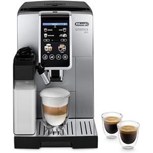 De'Longhi Dinamica Plus ECAM380.85.SB, Macchina Automatica Caffè in Chicchi, Macchina Cappuccino con Sistema LatteCrema Hot, Macchina Caffè dal Chicco alla Tazza, 24 Ricette, TFT 3,5, Argento/Nero