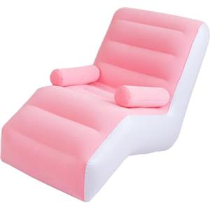 perfk Divano Pieghevole, Poltrona Gonfiabile Pieghe Durevoli Ispessite, Lettino da Gioco Compatto Panca ad Aria per Letto per Il Tempo Libero Dormire, Rosa