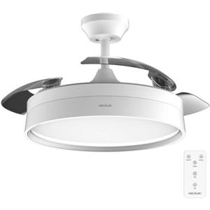 Cecotec Ventilatore da soffitto con luce e pale retrattili Energysilence Aero 4200 Invisible White. 30W, motore a DC, diametro di 42