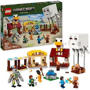 LEGO Minecraft Attacco al Villaggio del Ghast-Pallone, Giocattolo da Costruire con Casa di Steve, Funzione Esplosiva, 4 Personaggi e Golem di Ferro - Set da Collezione per Ragazzi 10+ dal Film - 21273