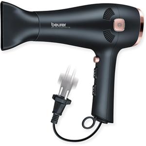 Beurer Asciugacapelli Beurer HC 55 con Tecnologia a Ioni, Cavo Retrattile, 2000W, 3 Livelli di Calore, Getto Freddo, Ugello Professionale e Diffusore Volume, Antistatico, Leggero e Compatto