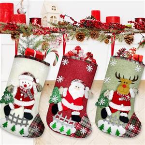 VDSOW Calze Befana Vuote Set di 3, Calza della Befana Vuota Personalizzata Calze Natalizie da Appendere Personalizzate, Calza Befana Vuota Calze di Natale Camino Albero Decorazioni Natalizie per la Casa