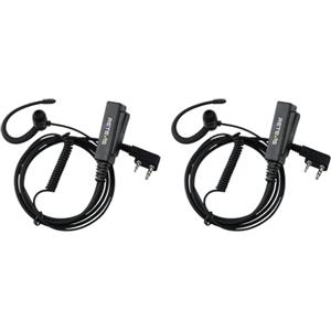 Retevis G-Shape Microfono Auricolare, 2 Pin Walkie Talkie Headset con PTT Mic Compatibile con Kenwood Radio Bidirezionale RT24 RT27 RT622 (2pcs)