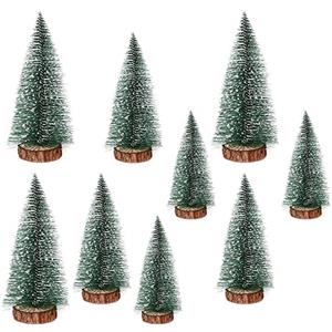 Weyying 9 Pezzi Mini Alberi di Natale, Albero di Natale in Miniatura, Innevato Miniature Albero di Natale, Alberi di Natale in Miniatura, per Decorazioni Natalizie, Decorazioni per La Tavola, Vetrine