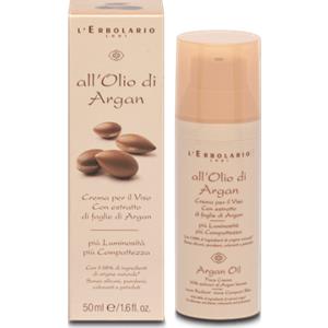 L'Erbolario Crema Viso all'Olio di Argan 50 ml - Nutriente e Compattante per Tutti i Tipi di Pelle