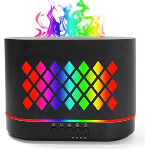 Unzipp Diffusore Di Aromi A Fiamma Da 1000 Ml, 7 Led Effetto Fiamma, Diffusore Ad Ultrasuoni Per Oli Essenziali, Con 2 Modalità Di Nebbia, Spegnimento Automatico E Silenzioso, Per Camera Da Letto, Ufficio