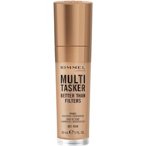 Rimmel London Rimmel Multi-Tasker Better Than Filters, 001 Fair, Primer Viso, Glow Booster e Illuminante, Formula Vegana, Leggera, Antietà, Pigmenti che Riflettono la Luce, Maxi Applicatore Soft-Touch, 30ml (1oz)