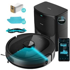 Cecotec Robot Aspirapolvere Conga 8290 Power Ultra Home Genesis, 280 min di autonomia, 7000 Pa, Laser, Base Autovacciata, Borsa 3 L, 4 in 1: Barre, aspira, scrub e passa il mocio. App