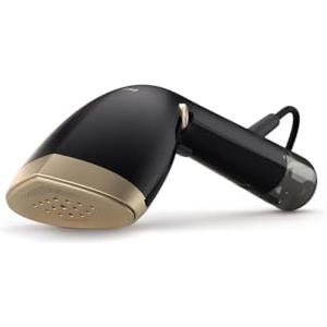 Philips Stiratrice verticale Serie 7000-1500 W, 28 g/min di vapore continuo. OptimalTemp. Piastra in metallo, serbatoio rimovibile da 100 ml + 200 ml. Guanto/StyleMat incluso, Nero (STH7060/80)