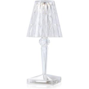 Kartell Battery - Lampada da Tavolo Ricaricabile per Esterni, Design di Ferruccio Laviani, 12x26 cm, LED 0.8W