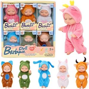 Miunana Mini Bambola Neonato Sleeping Dolls Bambini Ragazze Lavabili Realistici Bambolotti Bambole Piccole Giocattolo Bamboline in Miniatura per Bambini Ragazzi Ragazze (6 Bambole (Stile 4))