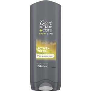 Dove Men Care Active Fresh Gel Doccia Rinfrescante 250 ml - Detersione per Corpo, Viso e Capelli con Idratazione 24 Ore