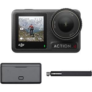 DJI Osmo Action 4 Combo Adventure - Action cam impermeabile 4K/120fps, sensore da 1/1.3 pollici, 10 bit e D-Log M, FOV di 155º ultra ampio, fino a 7,5 ore con 3 batterie extra per i vlog