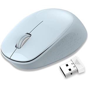 LeadsaiL Mouse Wireless, Silenzioso Mouse Senza Fili per PC Portatile, Ergonomico 2,4 GHz USB Mouse, 1600 DPI, Compatto, Smooth Tracking per Chromebook, Mac, Computer, Notebook - Blu