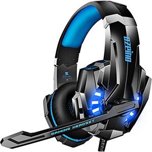 Ozeino Cuffie Gaming con Microfono per Ps4 Ps5 PC Xboxone, Cuffie con 50MM Driver, Microfono Cancellazione Rumore, Comode Cuffie di Grandi Dimensioni