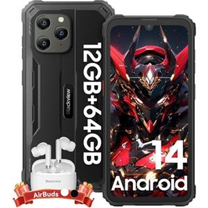 Blackview BV5300Pro Rugged Smartphone Android 14 Telefono Indistruttibile, 12(4+8) GB+64GB/1TB Espandibile, 6580mAh, Cellulare Impermeabile IP68/IP69K, 6,088