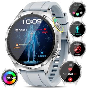 Marsyu Smartwatch Uomo Donna con ECG/HRV/Lipidi/Acido Urico/BMI/Sonno, 1.43