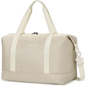 ECOHUB Bagaglio a Mano 40x20x25 Ryanair, 20L Borsone da Viaggio Donna con Borsa Impermeabile Rimovibile, Borsa da Viaggio Pieghevole, Borsa da Cabina per Viaggio e Sportiva, Borsone Palestra, Beige