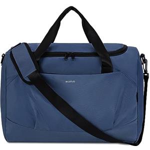 ECOHUB 30L Bagaglio a Mano, Borsa easyjet 45x36x20, PET Riciclato Borsone Viaggio Pieghevole, Borse per Aereo con Spallacci, Borsa Weekend Palestra Grande Uomo Donna(Blu)