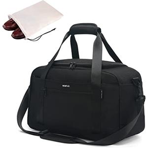 ECOHUB 20L Bagaglio a Mano, Borsa 40x20x25 Ryanair con Tasca Impermeabile, PET Riciclato Borsone Viaggio Uomo Donna, Borse per Aereo Weekend Palestra, Brevettato(Nero)