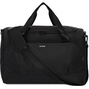 ECOHUB 30L Bagaglio a Mano, Borsa easyjet 45x36x20, PET Riciclato Borsone Viaggio Pieghevole, Borse per Aereo con Spallacci, Borsa Weekend Palestra Grande Uomo Donna(Nero)