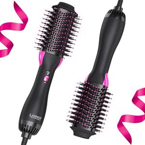 LANDOT Spazzola Ad Aria Calda - Plus 2.0 Salon One-Step Spazzola Asciugacapelli e Volumizzante - Spazzola Elettrica Riscaldata per Capelli Asciuga e dona Volume e Onde ai Capelli