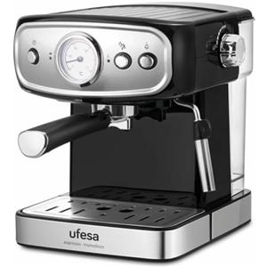 Ufesa CE7244 BRESCIA, Macchina Caffè Espresso e Cappuccino, Pressione 20 Bar, 850W, Vaporizzatore Regolabile, Caffè Macinato o Cialde, Serbatoio 1.5 L, Spegnimento Automatico