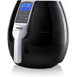 Princess Friggitrice ad Aria Calda XL 182020, 1500 W, 3.2 Litri, Airfryer senza BPA, 8 Programmi di Cottura, Griglia Inclusa, Nero/Argento