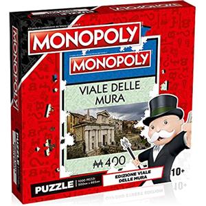 Winning Moves - via delle Mura, Bergamo, Puzzle Monopoly 1000 pezzi - Ed. italiana