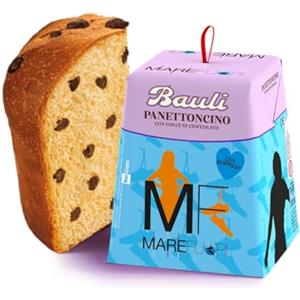 CAIYA Bauli Mini Panettone Mare Fuori con Gocce di Cioccolato Panettoncino Soffice con Sorpresa 90g