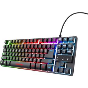 Trust Gaming Tastiera GXT 833 Thado, in Metallo con illuminazione LED Multicolore, Layout Italiano QWERTY, Design Compatto TKL (più piccolo del 20%), Anti-Ghosting, USB Plug & Play, PC/Computer