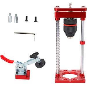 FLEXMAN Supporto per Trapano Manuale, Supporto per Trapano Elettrico Manuale in Lega di Alluminio, Staffa di Fissaggio per Trapano da Banco Portatile, Localizzatore Foro Cerniera d