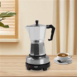 Xingfx Caffettiera per caffè espresso da 3/6 tazze, elettrica da 500 W, con piastra riscaldante, Moka Pot Mini Single Hot Plate Espresso Fornello per Fornello a gas, Fornello elettrico, Fornello in ceramica