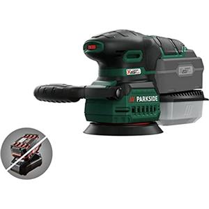 Kompernass Parkside Cordless, Levigatrice orbitale 20 V, Compact Grinder con guida confortevole e Maniglie ergonomiche, attrezzatura per levigatura. Cuscinetto: circa Ø 125 mm Velocità: 3000-12000