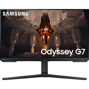 Samsung Monitor Gaming Odyssey G7(G70B / UHD), Piatto, 28'', 3840x2160 (UHD 4K), HDR 400, IPS, 144Hz, Versione 2023, 1ms, HDMI, USB, Dislay Port, Ingresso Audio, WiFi, Bluetooth, Casse, HAS, Pivot