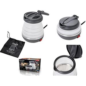 IDOR STORE Bollitore elettrico pieghevole Salvaspazio da Viaggio elettrico portatile, mini bollitore elettrico da 600 ml, silicone per uso alimentare, per escursioni, campeggio ufficio casa