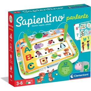 Clementoni Sapientino Parlante - Gioco Educativo Elettronico per Bambini 3-6 Anni con 16 Schede e Penne Interattive