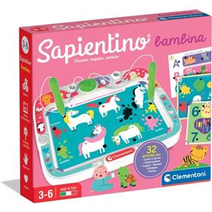 Clementoni Sapientino Bambina - Gioco Educativo Elettronico con Penna Interattiva, 32 Attività per Bambini 3-6 Anni, Made in Italy