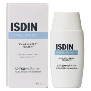 ISDIN FotoUltra Solar Allergy Fusion Fluid SPF 100+| Crema Solare protezione molto Alta per Pelli con Allergia al Sole