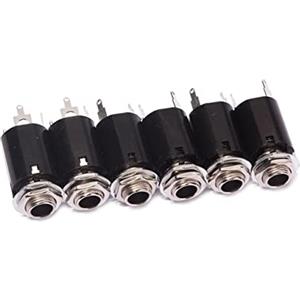 Vaguelly Set Da 6 Pezzi Con Jack Stereo Da 1/4 Per Chitarra E Basso Presa Di Ingresso Per Pickup Acustico Elettrico