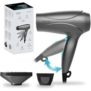 Cecotec Asciugacapelli compatto IoniCare Power&Go Potenza 2400 W, Motore DC, Funzione ionizzatore, Grande portata, Funzione aria fredda, Tecnologia HairCare, Manico pieghevole