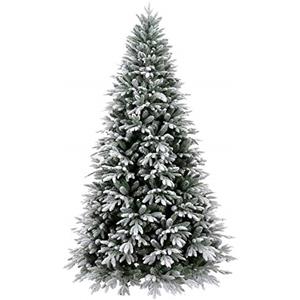 Giulia Grillo Albero di Natale Innevato 180 cm - 2531 Rami Super Folti, Real-Touch PE/PVC, Apertura a Ombrello, Resistente alla Fiamma, Bianco