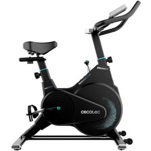 Cecotec Cyclette Indoor Compact con Volano d'Inerzia 10 Kg DrumFit Indoor 10000 Race, Display LCD, Supporto Dispositivi, Cardiofrequenzimetro, Resistenza a Frizione, Sella e Manubrio Regolabili