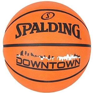 Spalding Downtown - Pallone da basket in gomma, misura 7, colore: Nero