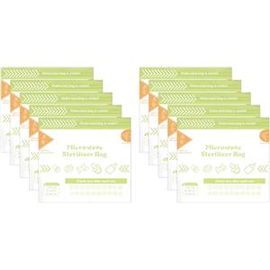 Woedpez 10 Sacchetti Riutilizzabili Microonde Sterilizzatore Sacchetto Per Latte Pompa Latte/Biberon 20 Volte Sacchetto Microvapore Riutilizzabile Per Biberon E Petto
