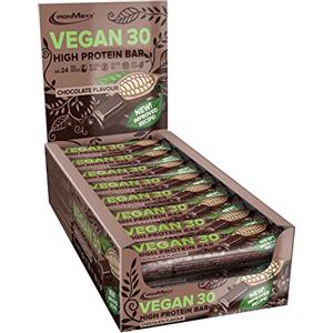 IronMaxx Vegan 30 Protein Bar - Barrita Proteica Vegana - Gusto: Cioccolato - 24 x 35g (Confezione Da 24 Barrette)