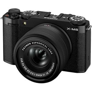 FUJIFILM X-M5 Fotocamera Digitale Mirrorless 26MP, Kit XC15-45mmF3.5-5.6, Sensore CMOS X-Trans 4 APS-C, X-Processor 5, Filmati 6.2K 30p, Schermo LCD 3 Vouch vari-angle, Nero